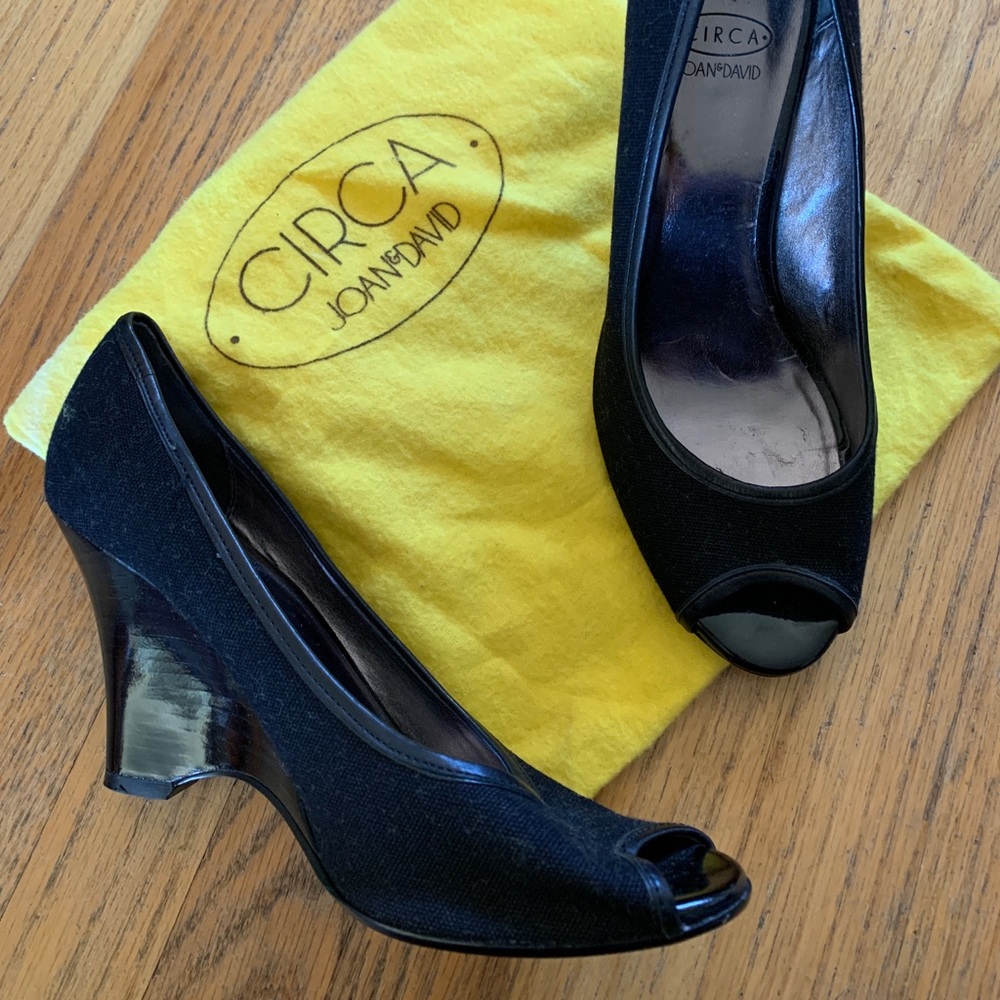 Circa Joan & David,Black,Canvas open toe high heel